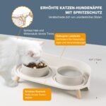 AHX Katzennapf Keramik erhöht mit Ständer – Doppelnapf rutschfest für Katzen & kleine Hunde – Bild 2