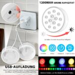 HOSPAOP Unterwasser LED Poolbeleuchtung – RGB 13 LEDs mit RF Fernbedienung & USB, 2er Set – Bild 3
