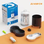 JUNSPOW 4L Trinkwasserspender für Haustiere – Automatischer Schwerkraft-Wasserspender mit Edelstahlschüssel – Bild 7