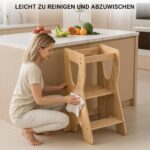 COSYLAND Lernturm mit R-Design & 3 Höhen – Höhenverstellbar bis 70 kg für Küche – Bild 6