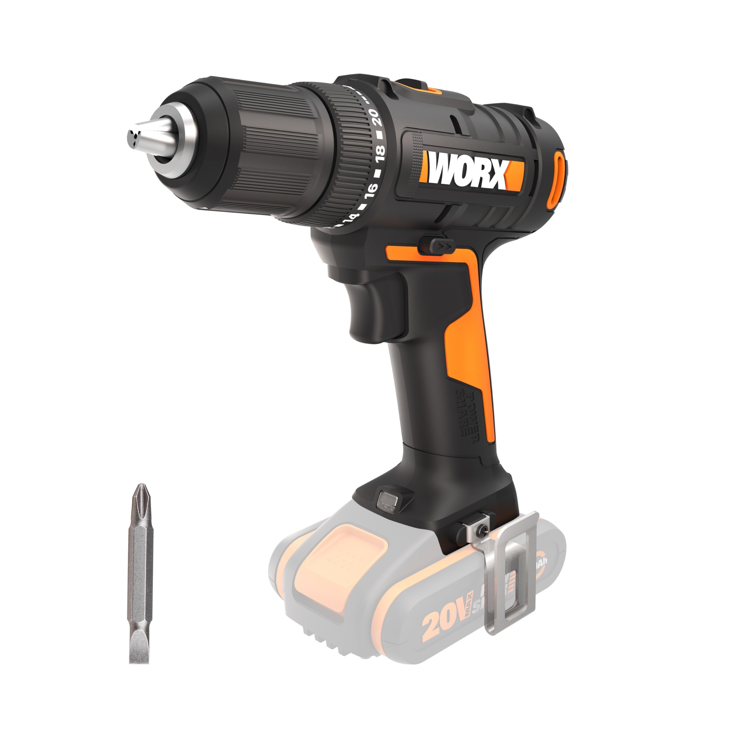 WORX WX108.9 Akkubohrschrauber 20V mit 2-Gang-Getriebe – Bohren & Schrauben