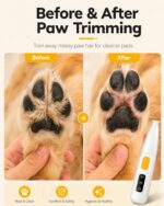 FURBONA Pfotentrimmer mit 18mm Klinge & LED – Leise Hundeschermaschine für präzise Pflege – Bild 3