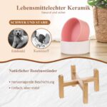 Erhöhter Hundenapf 850 ml Keramik mit Bambusgestell – Ergonomisch für Senioren – Bild 4
