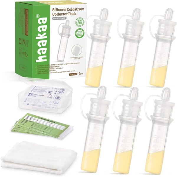 haakaa Silikon Kolostrum Sammler Set 4 ml – BPA-frei & Wiederverwendbar für Neugeborene