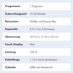 Reishunger Mini Reiskocher 0,3L – Keramikbeschichtung für 1-2 Portionen – Bild 8