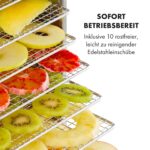 Klarstein Captain Jerky 110 Dörrautomat – 1000 W Dörrgerät mit Edelstahl für Obst, Gemüse & Fleisch – Bild 5