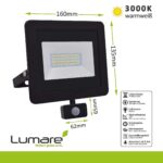 Lumare LED Strahler 30W Warmweiss mit Bewegungsmelder – IP65 Flutlicht für Innen & Aussen – Bild 3