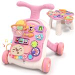 QDRAGON 3-in-1 Lauflernwagen mit regulierbarer Geschwindigkeit & abnehmbarem Spielboard
