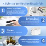 WIE Eiswürfelmaschine 12kg – 9 Würfel in 6 Minuten, tragbar mit LED-Steuerung – Bild 2