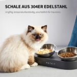 PETKIT CYBERTAIL Erhöhter Futternapf Edelstahl – Ergonomisch gekippte Napfschale für Katzen & kleine Hunde – Bild 2
