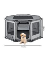 lionto Welpenauslauf 112x112x62 cm – Achteckiges Freilaufgehege mit PVC-Rahmen für Hunde & Katzen – Bild 5