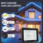 Yatosally 100W LED Außenstrahler – 10000 Lumen, IP66 wasserdicht für Garten & Terrasse – Bild 3