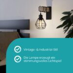 EGLO Townshend 5 Wandlampe – Industrial Vintage Wandleuchte aus Holz & Stahl – Bild 4