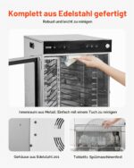 VEVOR Dörrgerät 12 Edelstahlschalen 800 W – Digitaler Dörrautomat mit Rotationssystem – Bild 8