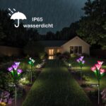 Hqynss 4er Set Solar-Lilienleuchten mit RGB-Farbwechsel – IP65 Gartenleuchten für Terrasse & Hof – Bild 7