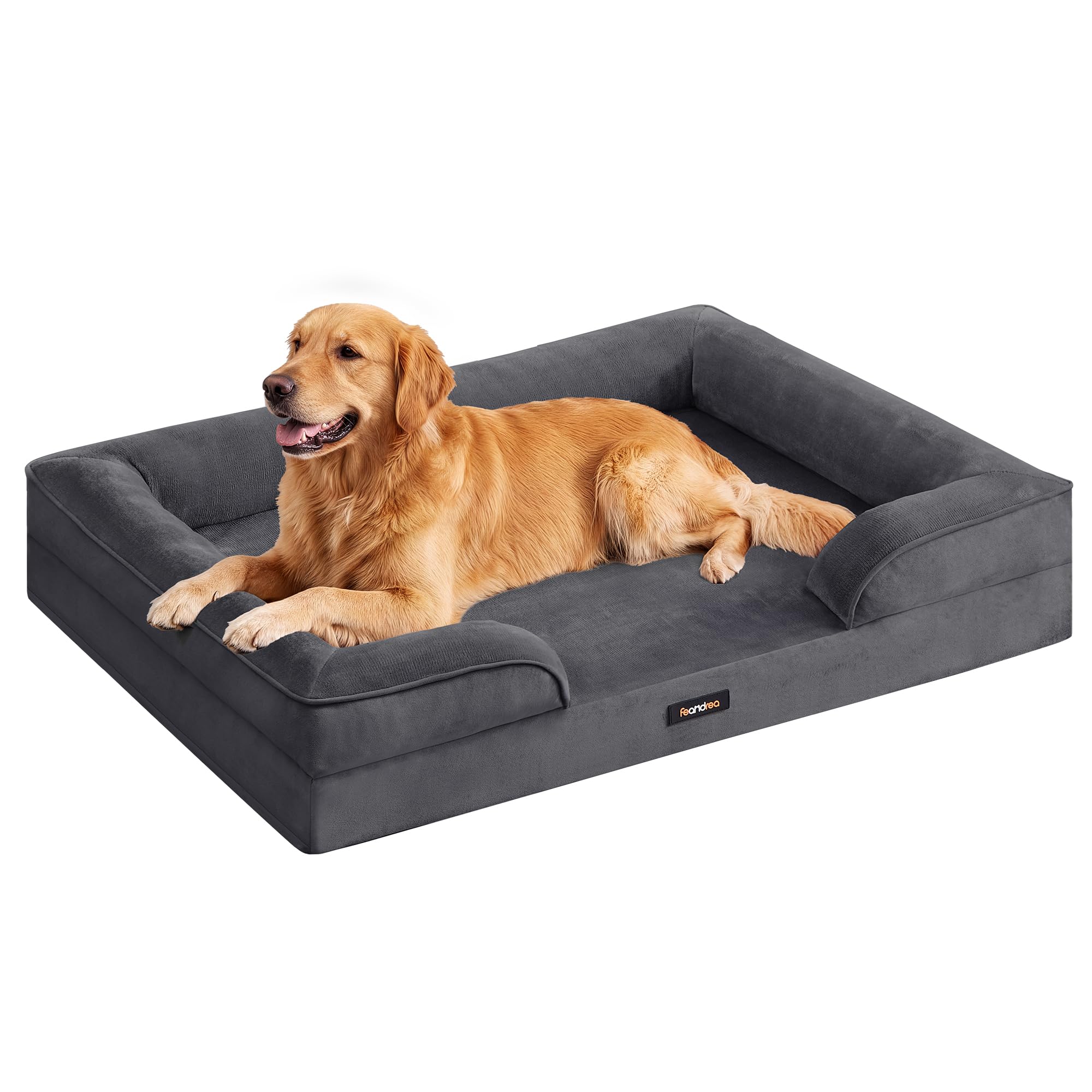 Feandrea Orthopädisches Hundebett 112x81 cm – Noppenschaum mit erhöhtem Rand