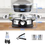 CUSIMAX Elektrisches Fondue-Set 1300W – 2L Antihaft-Topf mit 8 Gabeln & Zubehör – Bild 3