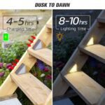 NIORSUN Solar-Treppenleuchten 6er Set – IP67 Wasserdicht mit 13 LEDs für Treppen & Garten – Bild 2