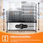 Aigostar Crispy Dörrautomat 240W mit Temperaturregler – Profi-Dehydrator für Obst, Fleisch & Gemüse – Bild 3