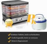 Nictemaw Dörrautomat Edelstahl mit 8 Tabletts – Dehydrator 400W, 35-70°C für Obst & Fleisch – Bild 6