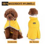 SlowTon Regenmantel Hund wasserdicht mit transparenter Kapuze – Reflektierender Schutz für kleine bis grosse Hunde (M) – Bild 3