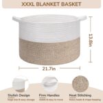 TIMEYARD Aufbewahrungskorb 55×35 cm Baumwollseil – Grosser Wäschekorb für Wohnzimmer & Kinderzimmer – Bild 3