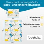 BELIKATO Kinderbettwäsche 100x135 cm Dinosaurier – 100% Baumwolle für Jungen – Bild 3