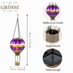 45 cm Heissluftballon Solarlaterne – Halloween Gartendeko mit Flammeneffekt – Bild 4