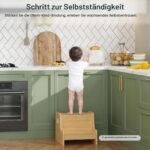 HOOBRO Kinderschemel 2-stufig mit Antirutschmatte – Tritthhocker für Badezimmer & Küche – Bild 5