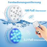Czemo LED Poolbeleuchtung 4er Set mit Fernbedienung – IP68 Unterwasserlicht für Pool & Teich – Bild 3