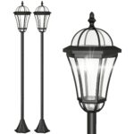 Outsunny Solar Gartenlaterne 2er Set 129 cm – LED Wegeleuchte mit 6h Laufzeit IP44