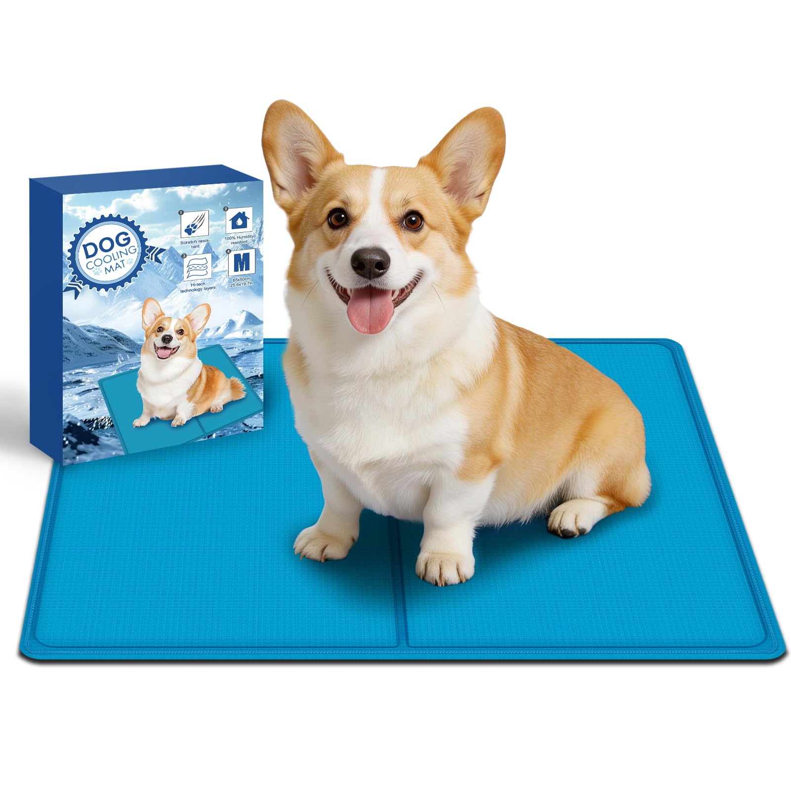 Bamda Kühlmatte Hund 65 x 50 cm – Selbstkühlend & Ungiftig für kleine Hunde & Katzen