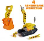 Rubble & Crew – 35 cm 2-in-1 Bagger & Planierraupe mit 4 Werkzeugen & Figur – Bild 4