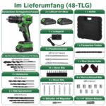 Ginour 21V Bürstenlos Akku-Schlagbohrschrauber – 50 Nm mit 2x2Ah Akkus & 47-tlg. Zubehör – Bild 8