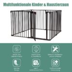 COSTWAY Kaminschutzgitter klappbar mit 8 Elementen – Sicherheitsgitter für Babys & Haustiere – Bild 9
