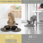 Zosenyer Katzennapf Set 2er Keramik – Ergonomischer Futternapf mit Holzständer für Katzen & kleine Hunde – Bild 4