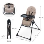 Kinderkraft BINCI Faltbarer Hochstuhl mit Tablett – Platzsparend & Sicher für Babys – Bild 3