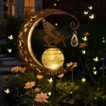 Caldarax Mond Solarleuchte mit Glaskugel – Wetterfeste LED Gartenleuchte für Terrasse & Rasen