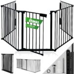 Panorama24 Kaminschutzgitter 300cm – Kindersicherung mit Tür & stabiler Metallkonstruktion