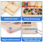 Melofaver Montessori Magnetspiel Labyrinth – Holzspielzeug ab 2 Jahren für Feinmotorik & Zahlenlernen – Bild 6