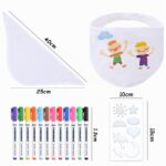 Faburo Baby Lätzchen zum Bemalen – 10er Set mit Textilstiften & Schablonen – Bild 3
