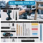 Dexnoca 21V Akkuschrauber Set 92-teilig mit 45Nm & 2.0Ah Akku – Professionelle Bohrmaschine – Bild 5