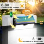vighep 318 LED Solarleuchte mit Bewegungsmelder – IP65 Wandleuchte für Aussenbereich – Bild 2