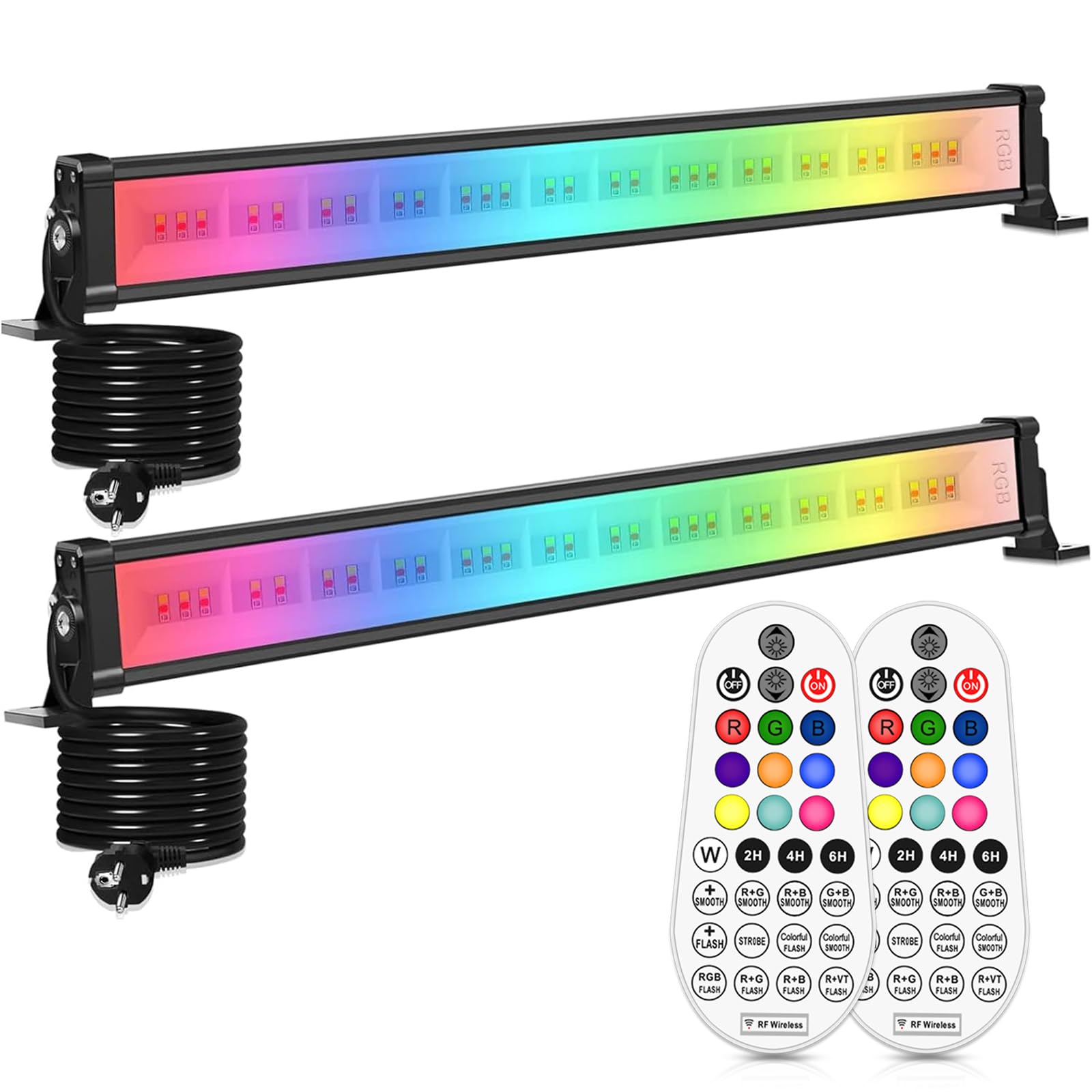 Linke 42W LED Wallwasher RGB-Strahler mit Fernbedienung – 2er Set für Innen & Aussen