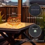 Rayofly 2er Set Rattan Solar-Laternen – Wetterfeste Boho Gartendeko mit Auto-Funktion – Bild 2
