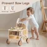 ROBOTIME Holz-Babywalker mit Puppenkinderwagen – Laufhilfe & Spielzeug ab 10 Monaten – Bild 7