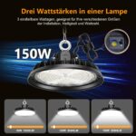 RUISUN UFO 150W LED Hallenstrahler 25500lm – Dimmbare Industrieleuchte IP65 für Werkstatt & Lager – Bild 2