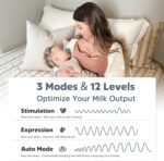 MOMMED Elektrische Doppel-Milchpumpe 24 mm – 3 Modi & 12 Stufen für effizientes Abpumpen – Bild 6