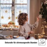 hellum LED Lichtervorhang mit 42 Sternen warmweiss – Festliche Fensterbeleuchtung innen – Bild 4