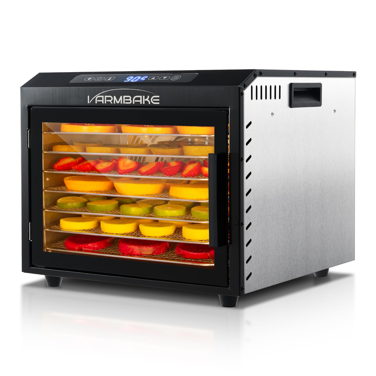 VarmBake Dörrautomat Edelstahl 7 Etagen – 0,56 m² Dörrfläche, 800W, 30-90°C